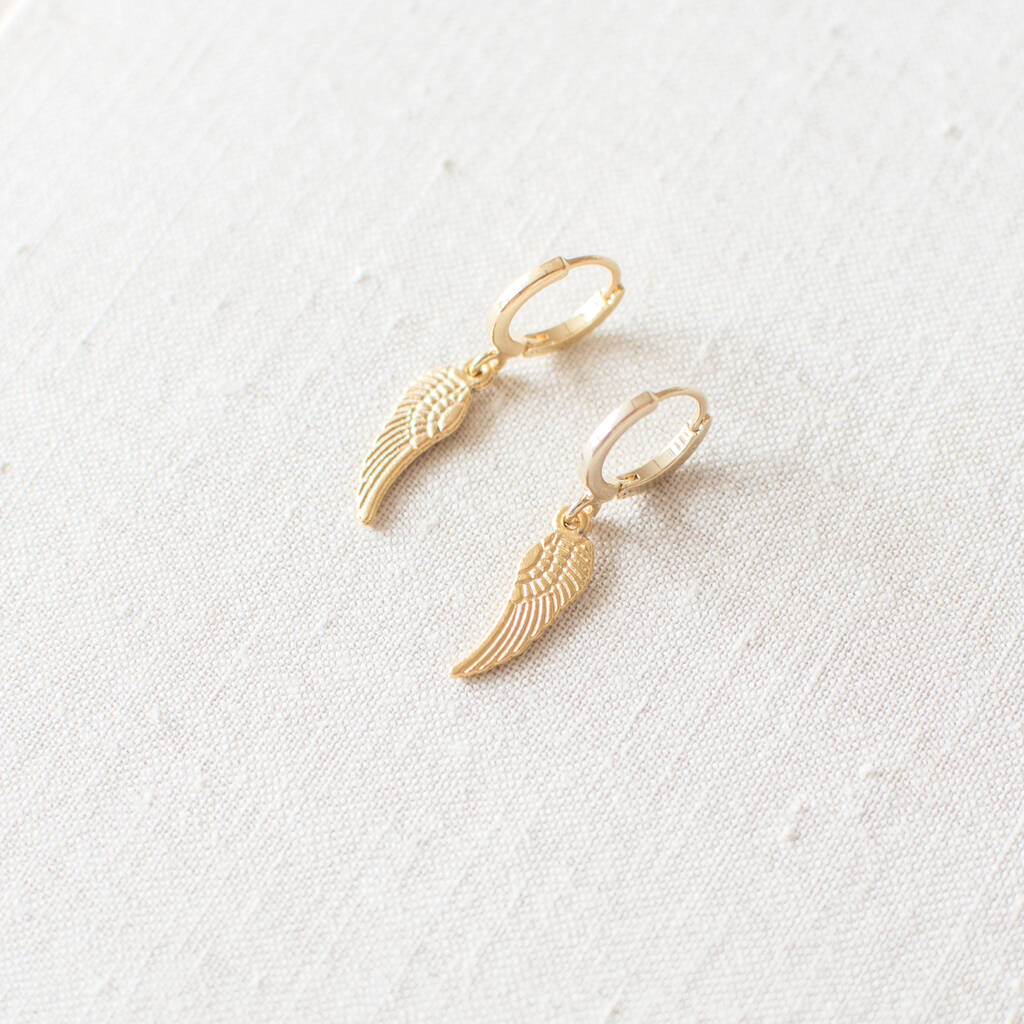Gold Plated Wing Huggie Earrings By Juju Treasures | notonthehighstreet.com