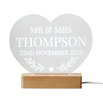 Personalised Wedding Heart LED Light Gift, 6 of 10