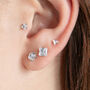 Triangular Solitaire Threaded Labret Piercing, thumbnail 1 of 5