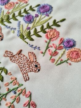 Spring Rabbits Hand Embroidery Kit, 2 of 6
