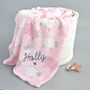 Personalised Baby Sheep Pink Blanket, thumbnail 1 of 6