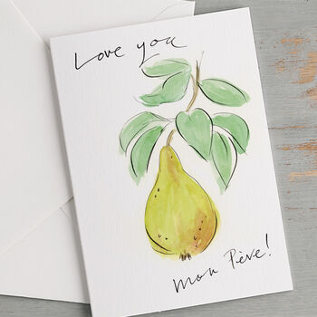 'Love You Mon Pere!' Funny Fruit Father's Day Dad Card, 2 of 3