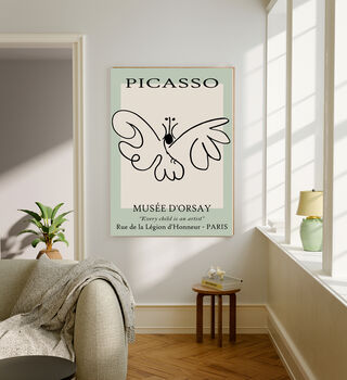 Picasso Butterfly Line Drawing Art Print, 3 of 4