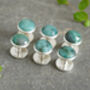 Emerald Sterling Silver Dress Shirt Studs, Set Of Six, thumbnail 3 of 3