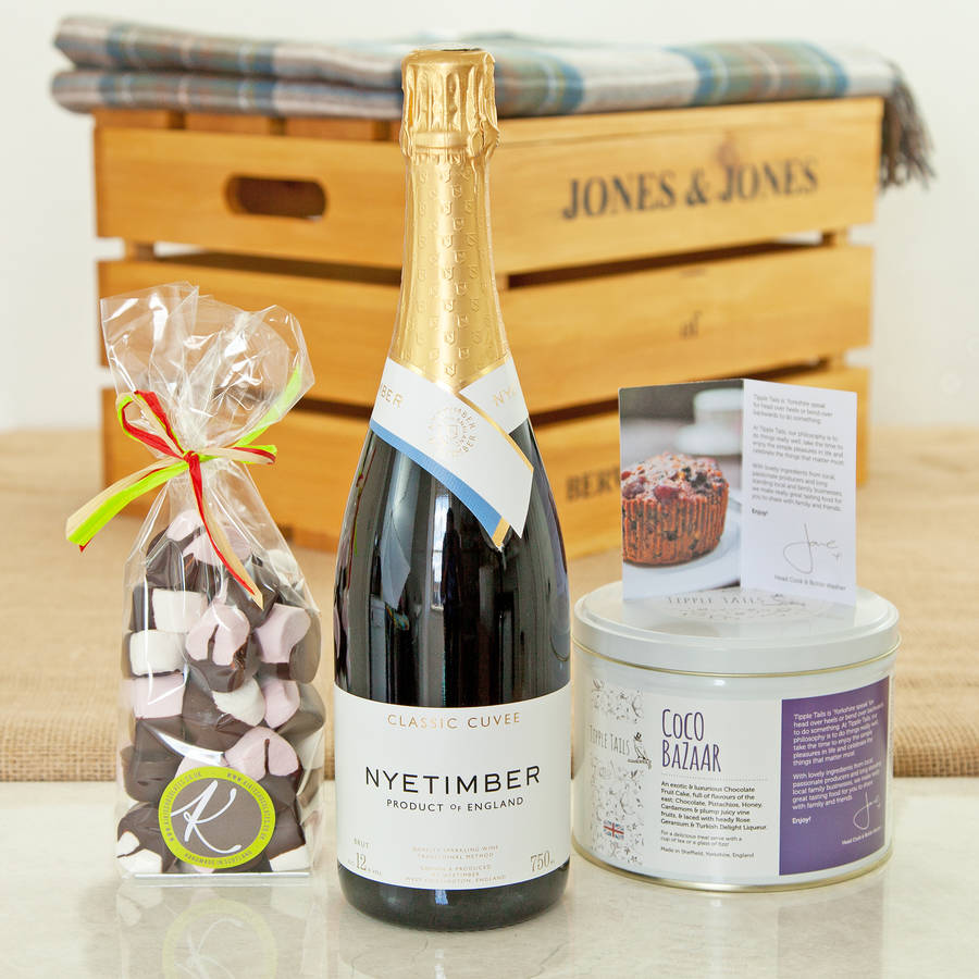 Nyetimber English Sparkling Wine Hamper Crate By Jones and Jones of