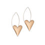 Rose Gold Colour Aluminium Long Heart Earrings, thumbnail 1 of 2
