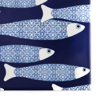 'Ocean Shoal' Navy Blue Feature Wall Ceramic Tile, 5 of 9