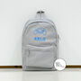 Grey Personalised Name Initials Unisex Kids Backpack, thumbnail 4 of 9