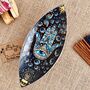 Enamelled Incense Burner Bowl Hamsa Hand Design, thumbnail 5 of 6