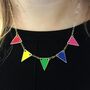 Bunting Necklace In Pastel Or Rainbow Colours, thumbnail 4 of 7