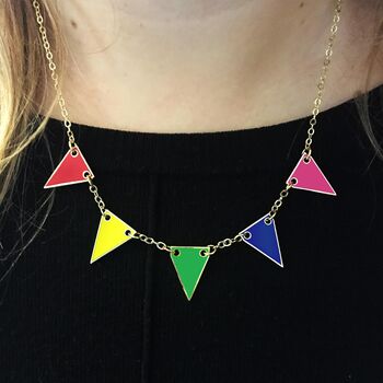 Bunting Necklace In Pastel Or Rainbow Colours, 4 of 7