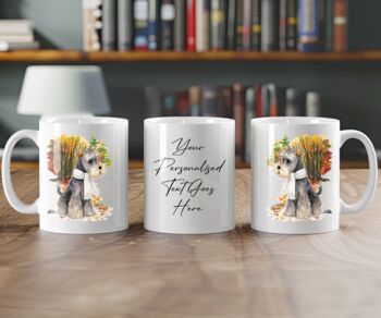 Personalised Schnauzer Autumn Dog Walk Keepsake Gift Mug, 2 of 2