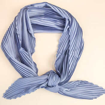 Sky Blue Elegant Folded Silk Scarf, 7 of 7