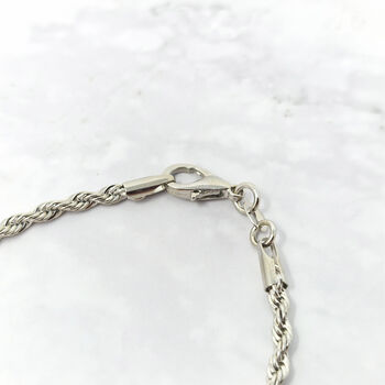 Rope Chain Shiny Silver Minimalist Elegant Bracelet, 3 of 5