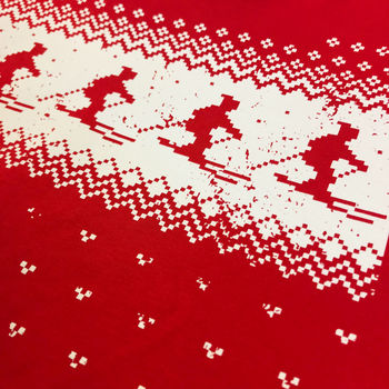 Womens Festive Christmas Ski Long Sleeve Tshirt, 7 of 8