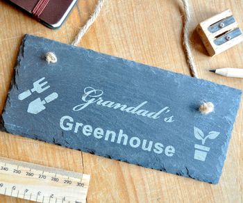 Personalised Greenhouse Slate Sign, 3 of 5