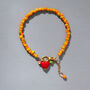 Orange Candy Stripe Beads Charm Bracelet, thumbnail 1 of 3