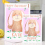 Personalised Bunny Age Hoppy Birthday Card, thumbnail 3 of 8