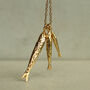 Gold Sardine Fish Necklace, thumbnail 1 of 7