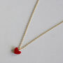Gold Colour Sterling Silver Red Heart Pendant Necklace, thumbnail 1 of 4