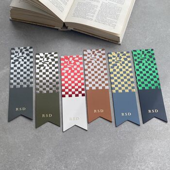 Checkerboard Pattern Personalised Bookmark, 4 of 4