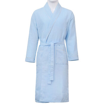 Shawl Collar Waffle Dressing Gown With Coloured Piping, 8 of 9