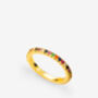 Stacking Rainbow Ring For Women 18ct Gold Plated, thumbnail 3 of 4