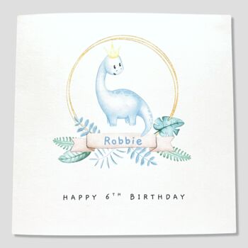 6th Birthday Card Personalised Dinosaur, 3 of 3