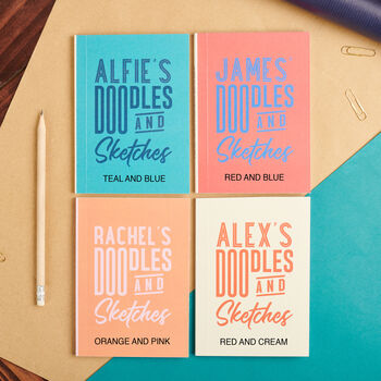 Personalised Pocket Doodles And Sketches Notebook, 3 of 4