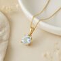 Personalised 9ct Gold Aquamarine Necklace March Birthstone, thumbnail 4 of 10