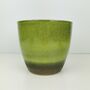 Semi Glazed Flora Green Ceramic Indoor Plant Pots, thumbnail 1 of 3