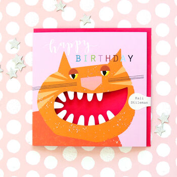 Laser Cut Cat Birthday Card, 4 of 5