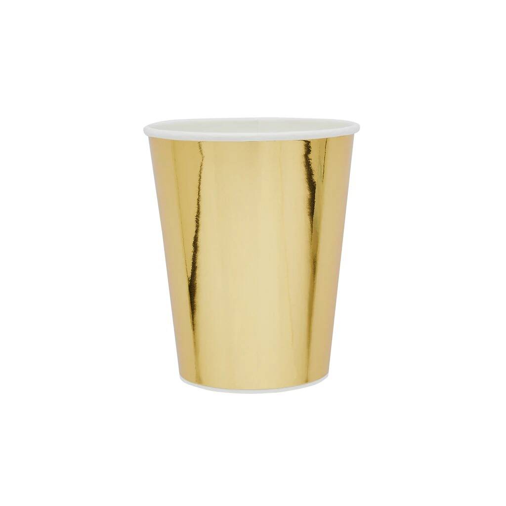 10 Gold Paper Party Cups