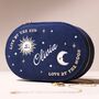 Personalised Celestial Embroidered Oval Jewellery Case, thumbnail 1 of 6