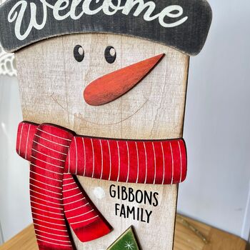 Personalised Large Christmas Snowman Sign, 4 of 5