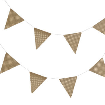 Kraft And Gold Foiled Polka Dot Bunting Decoration, 2 of 2