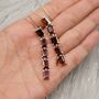 Red Garnet Drop Silver Earrings, thumbnail 3 of 9