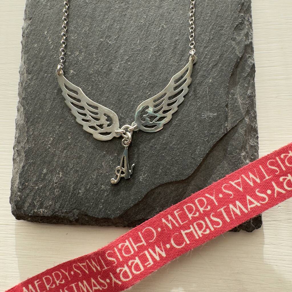 Personalised Double Angel Wing Necklace, 1 of 7