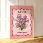 Birth Month Flower Print April Sweet Pea, thumbnail 2 of 3