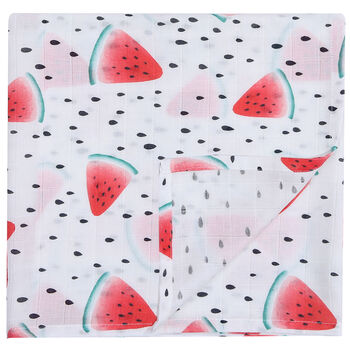 Muslin Baby Swaddle Blanket Watermelon Babyshower Gift, 5 of 5
