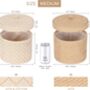 Set Two Round Jute And Cotton Linen Storage Baskets, thumbnail 7 of 7