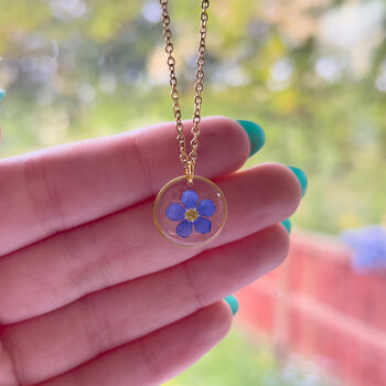 Gold Forget Me Not Necklace, 3 of 6