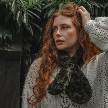 Forest Leopard Faux Fur Scarf, 3 of 3