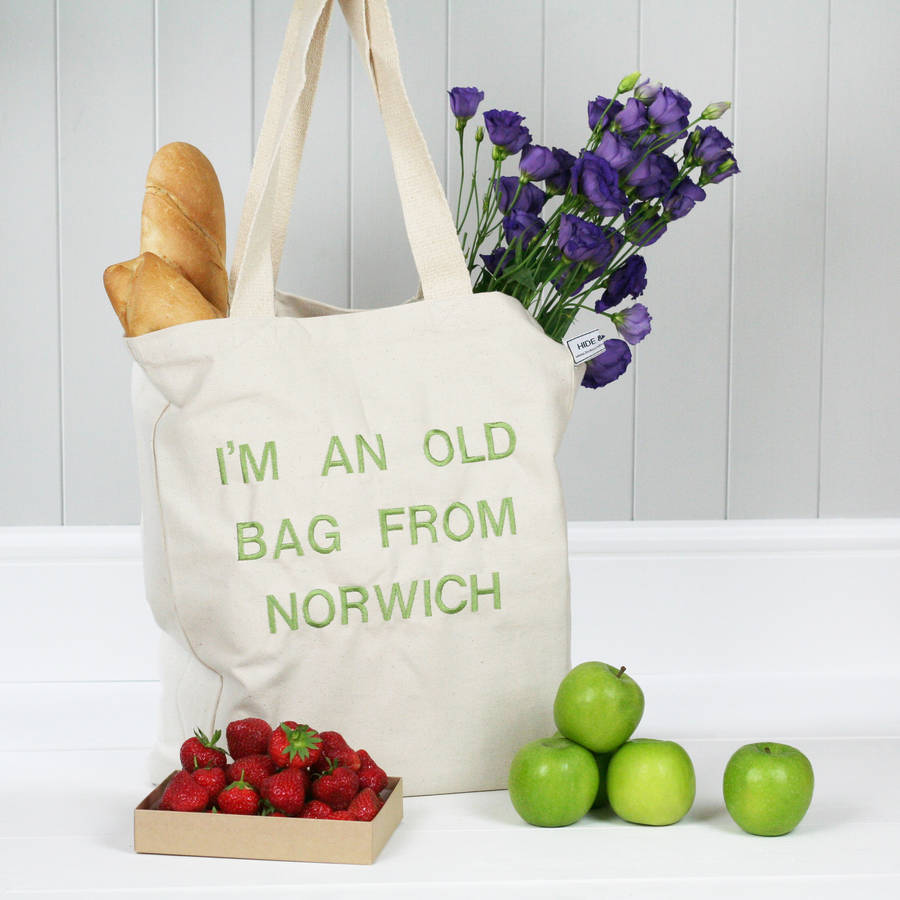 Personalised 'I'm An Old Bag From … ' Tote Bag By Hide & Seek Textiles