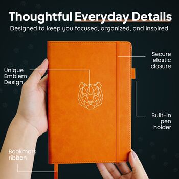 Orange Tiger A5 Journal With Strap, Bookmark And Pen Holder, 6 of 7