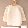 Personalised Baby Cardigan With Daisy And Name Embroidery, thumbnail 2 of 12