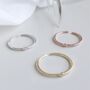 Sterling Silver Tiny Crystal Adjustable Thin Ring, thumbnail 3 of 5