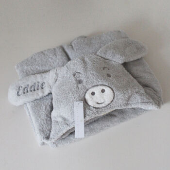 Personalised Hooded Baby Bath Towel Donkey, 3 of 9