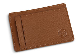 Tan Saffiano Leather Card Holder With Rfid Protection, 3 of 5