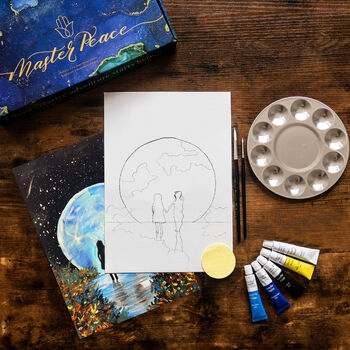 Starry Night Acrylic Painting Kit With Video Tutorial, 3 of 8